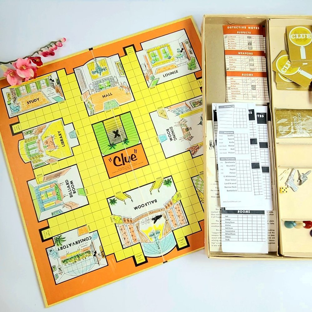 1963 - Clue Board Game - Parker Brothers- Detective Game